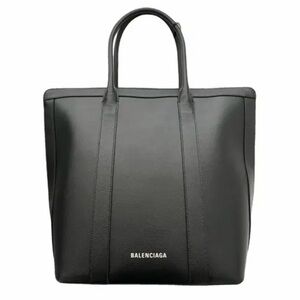 Balenciaga Black Leather Structured Top-Handle Tote